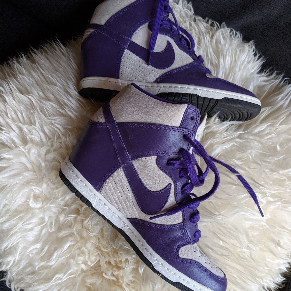 Nike Dunk wedge Purple and White High-Top Athletic Shoes